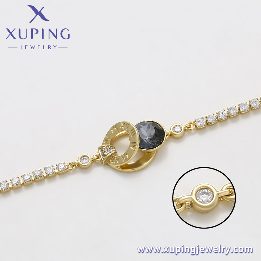Pulsera Xuping Fashion Crystal en oro de 14 quilates (X000958052)