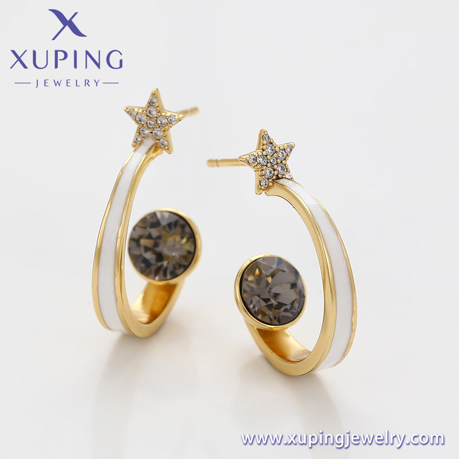 Pendientes Xuping de cristal de moda en oro de 14 quilates (X000835938)