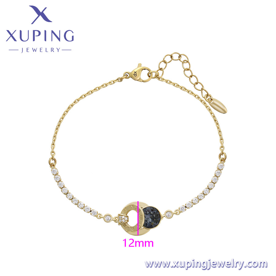 Pulsera Xuping Fashion Crystal en oro de 14 quilates (X000958052)