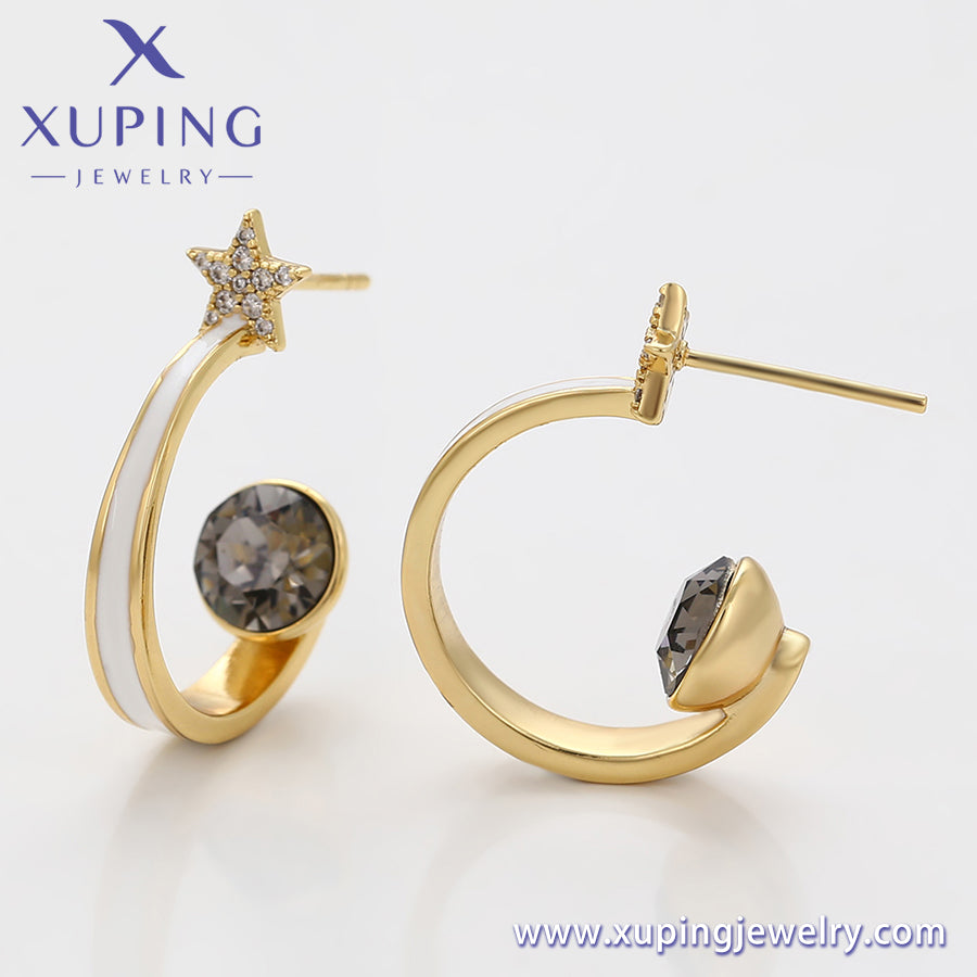 Pendientes Xuping de cristal de moda en oro de 14 quilates (X000835938)