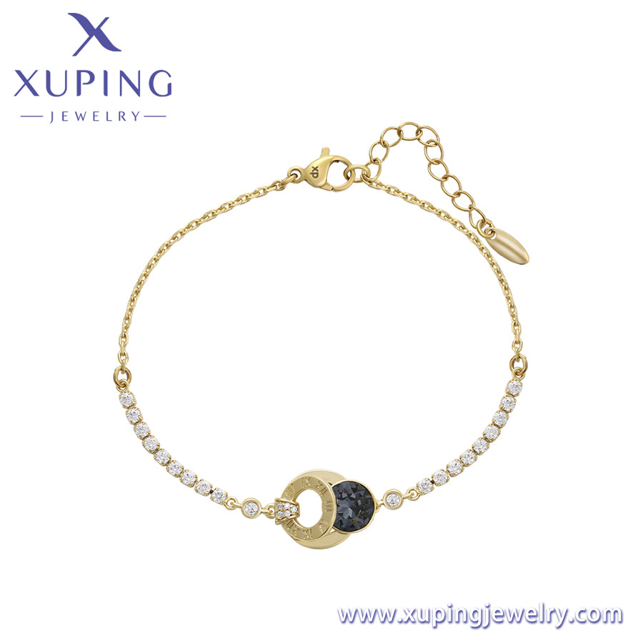 Pulsera Xuping Fashion Crystal en oro de 14 quilates (X000958052)