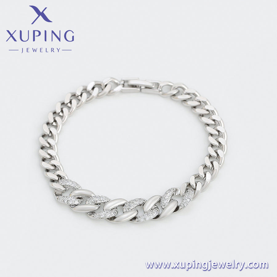 Pulsera tipo cadena platino moda Xuping