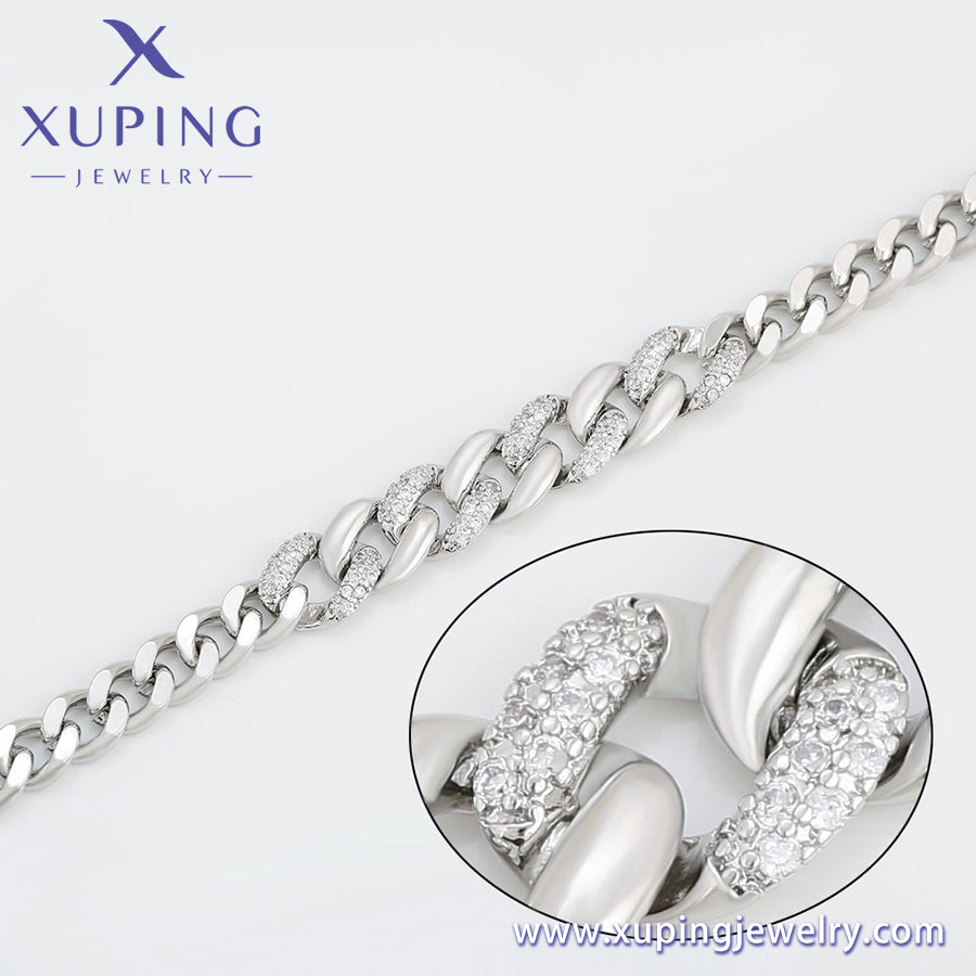 Pulsera tipo cadena platino moda Xuping