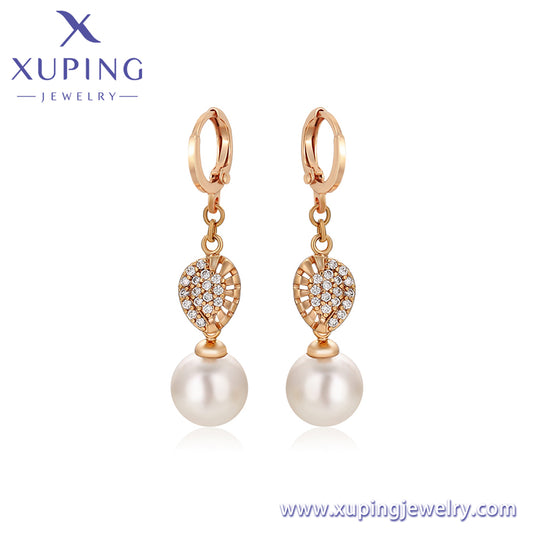 Pendientes Xuping Fashion sencillos en oro de 18 quilates (X000892325)
