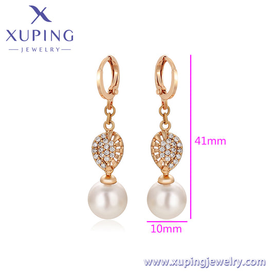 Pendientes Xuping Fashion sencillos en oro de 18 quilates (X000892325)