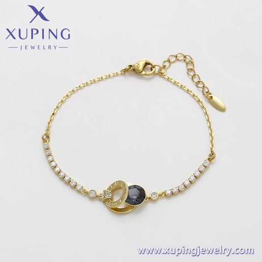 Pulsera Xuping Fashion Crystal en oro de 14 quilates (X000958052)