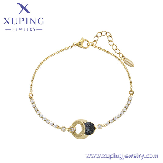 Pulsera Xuping Fashion Crystal en oro de 14 quilates (X000958052)