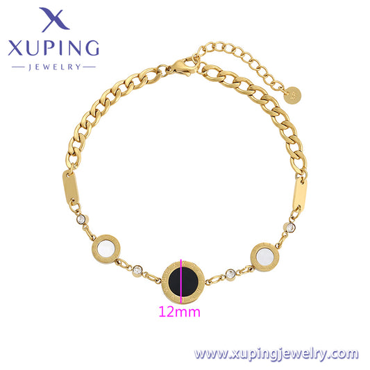 Pulsera Xuping Fashion de acero inoxidable en oro de 14 quilates (14B2472309)