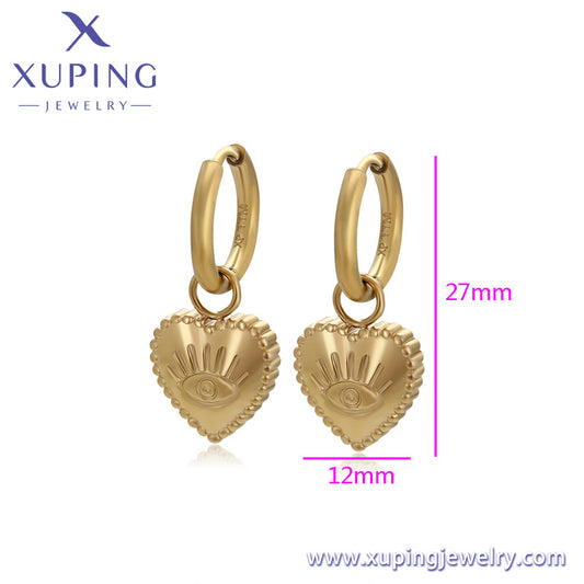 Pendientes Xuping Fashion sencillos en oro de 14 quilates (T000962271)