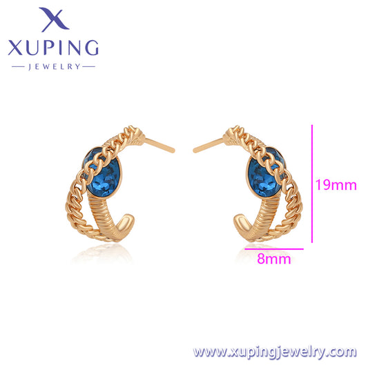 Pendientes Xuping Fashion sencillos en oro de 18 quilates (X000817028)
