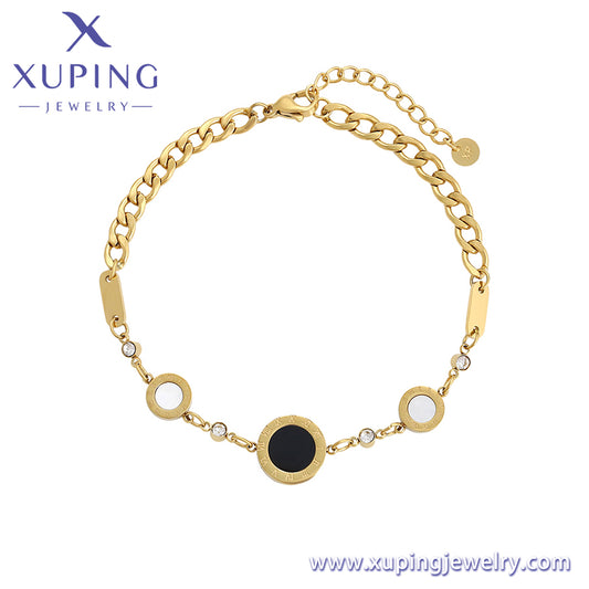 Pulsera Xuping Fashion de acero inoxidable en oro de 14 quilates (14B2472309)