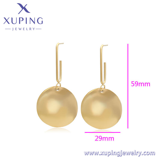Pendientes Xuping Fashion sencillos en oro de 14 quilates (T000957388)