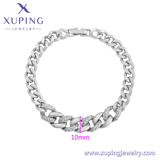 Pulsera tipo cadena platino moda Xuping