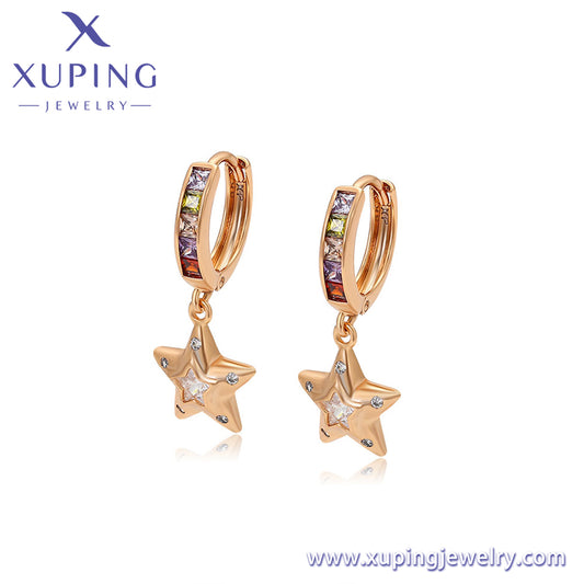 Pendientes Xuping Fashion sencillos en oro de 18 quilates (X000786888)