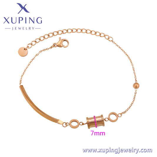 Pulsera Xuping Fashion en color oro rosa (A00328383)