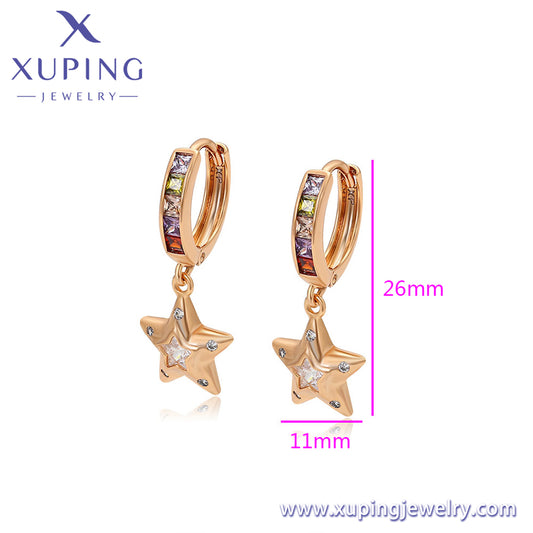 Pendientes Xuping Fashion sencillos en oro de 18 quilates (X000786888)