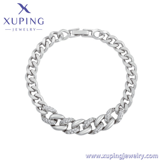 Pulsera tipo cadena platino moda Xuping